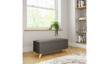 Argos GFW Secreto Fabric Ottoman - Charcoal Storage Ottoman 43x98x37cm- Buy online at McGrocer