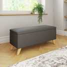 GFW Secreto fabric ottoman charcoal 43x98x37 cm, UK version