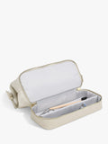 Stackers linen finish wash bag with multiple pockets and removable divider (British brand)
