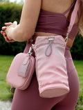Thermo-lined bottle bag in blush with pockets (British brand)