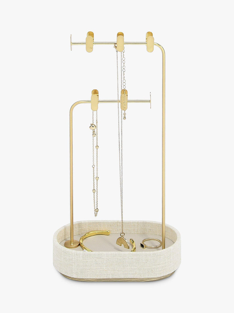 Multi Hook Jewellery Stand in Oatmeal & Linen (British brand)