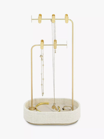 Présentoir à bijoux multi-crochets Stackers en avoine et lin