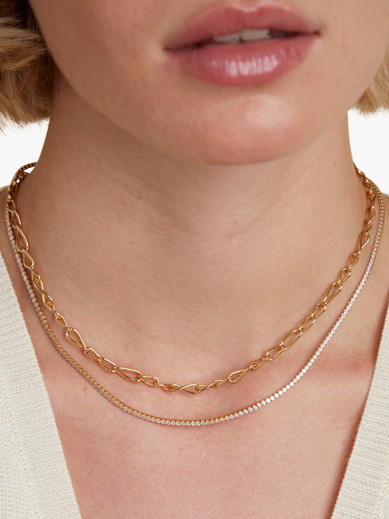 Astrid & Miyu infinite slim chain necklace in gold, imported from the UK