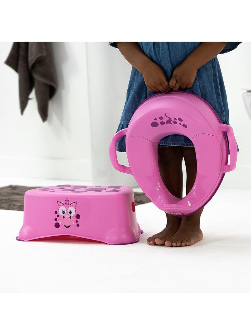 My Carry Potty pink dragon step stool imported from the UK