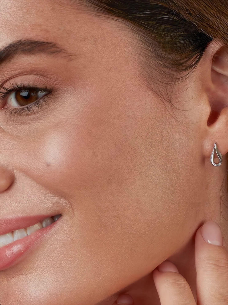 Kit Heath Serenity stud earrings in silver, UK version