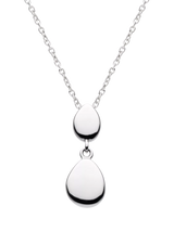 John Lewis Kit Heath Coast Pebbles Twin Drop Pendant Necklace, Silver- Buy online at McGrocer