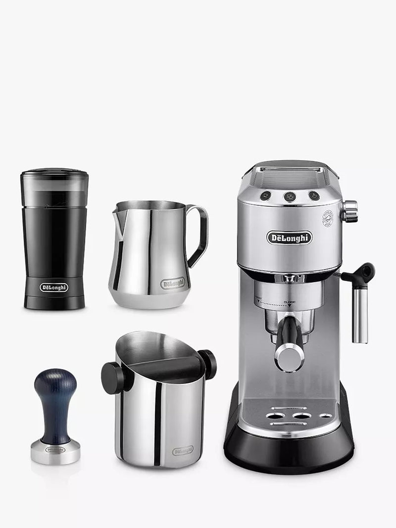 De'Longhi espresso coffee machine and grinder set silver - British product