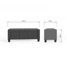 GFW Verona Ottoman Bench in Charcoal H39 W104 D39cm, UK version