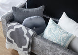 GFW Verona Velvet Ottoman Bench in Grey 104cm wide - British product