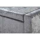 GFW Verona Velvet Ottoman Bench in Grey 104cm wide - British product