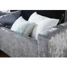 GFW Verona Velvet Ottoman Bench in Grey 104cm wide - British product