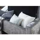 GFW Verona Velvet Ottoman Bench in Grey 104cm wide - British product
