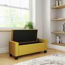 GFW Verona Fabric Ottoman Bench Mustard 87.4L, UK version