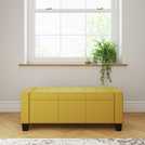GFW Verona Fabric Ottoman Bench Mustard 87.4L, UK version