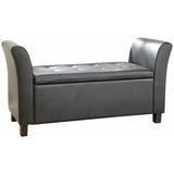 GFW Verona storage ottoman in black with 87.4 litre capacity, UK version