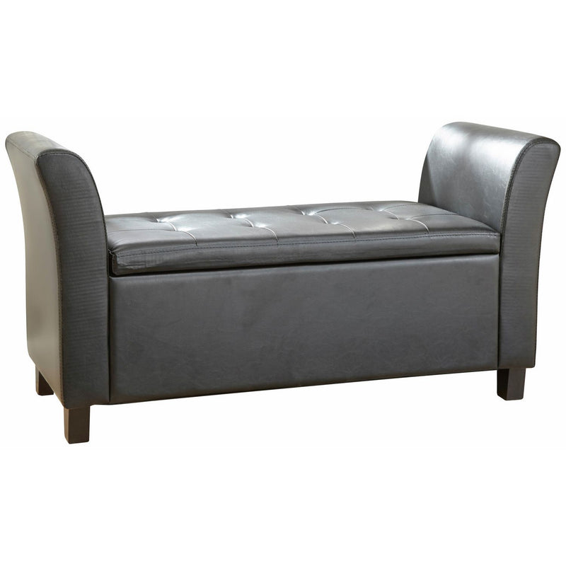 GFW Verona storage ottoman in black with 87.4 litre capacity, UK version