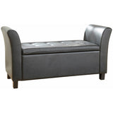 GFW Verona storage ottoman in black with 87.4 litre capacity, UK version