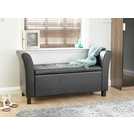 GFW Verona storage ottoman in black with 87.4 litre capacity, UK version