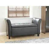 GFW Verona storage ottoman in black with 87.4 litre capacity, UK version