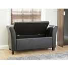GFW Verona storage ottoman in black with 87.4 litre capacity, UK version