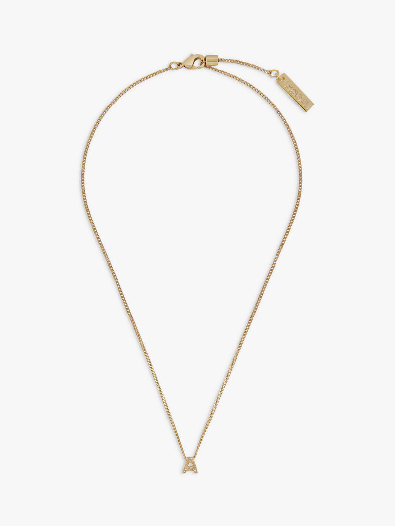Tutti textured gold alphabet pendant necklace - British product