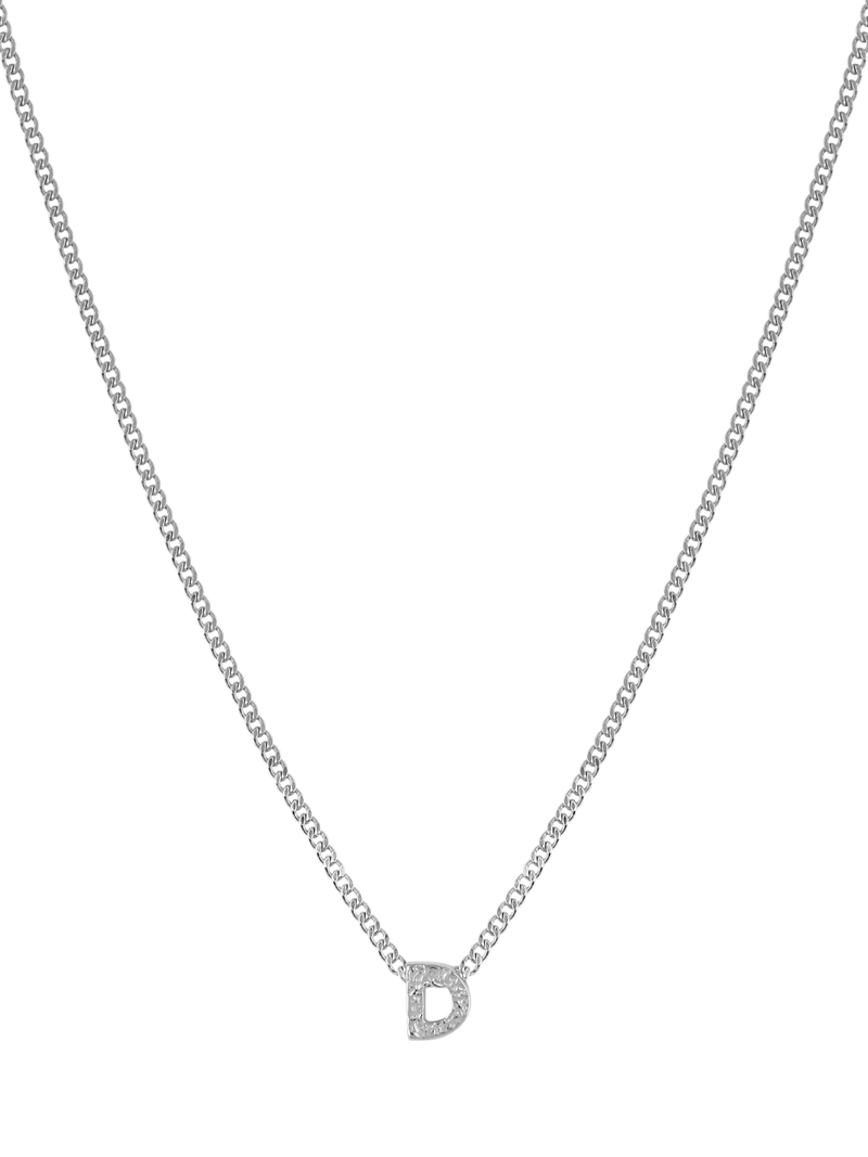 Tutti Textured Alphabet Pendant Necklace, Silver
