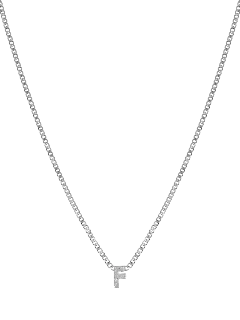 Tutti Textured Alphabet Pendant Necklace, Silver
