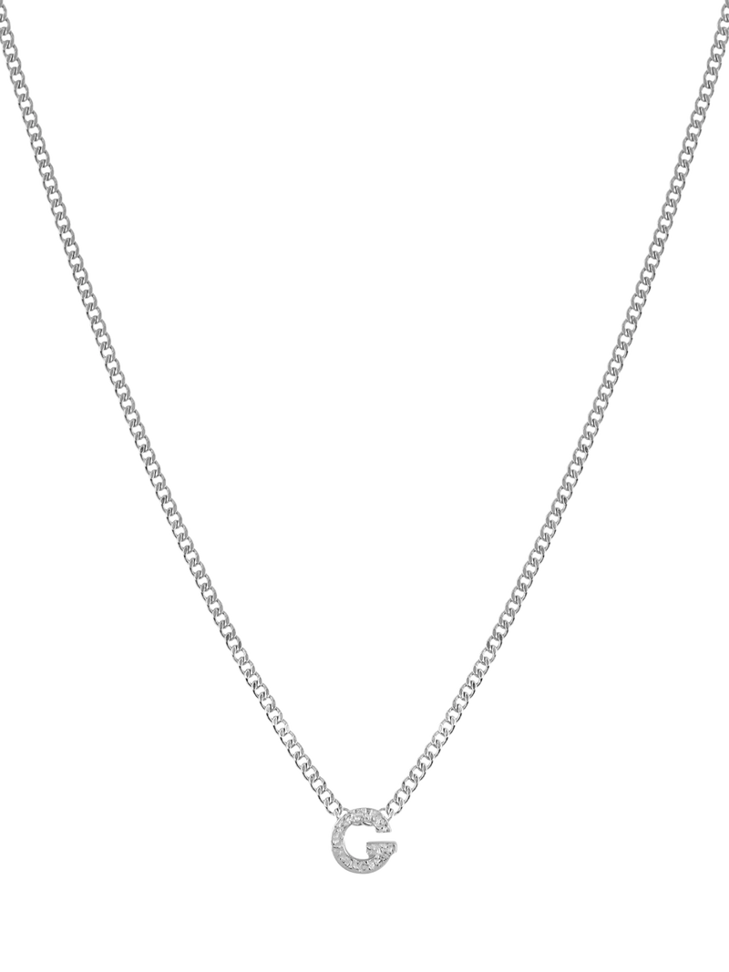 Tutti Textured Alphabet Pendant Necklace, Silver
