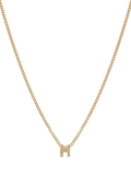 Tutti Textured Alphabet Pendant Necklace Gold 45cm
