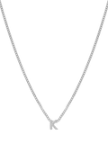 Tutti Textured Alphabet Pendant Necklace, Silver