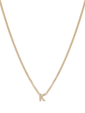 Tutti Textured Alphabet Pendant Necklace Gold 45cm