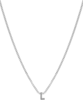 Tutti Textured Alphabet Pendant Necklace, Silver