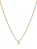 Tutti Textured Alphabet Pendant Necklace Gold 45cm