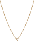 Tutti Textured Alphabet Pendant Necklace Gold 45cm