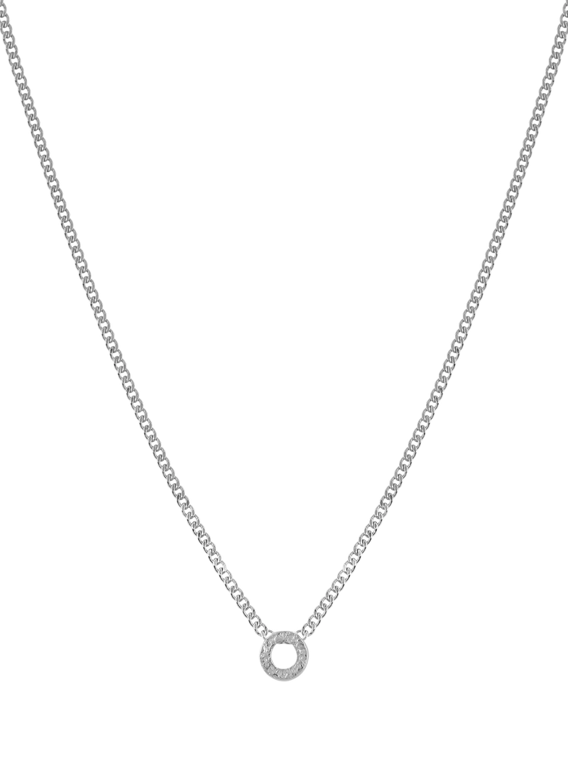 Tutti Textured Alphabet Pendant Necklace, Silver