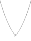 Tutti Textured Alphabet Pendant Necklace, Silver