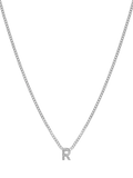 Tutti Textured Alphabet Pendant Necklace, Silver