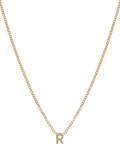 Tutti Textured Alphabet Pendant Necklace Gold 45cm