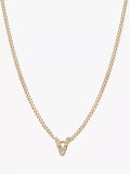 Tutti Textured Alphabet Pendant Necklace Gold 45cm
