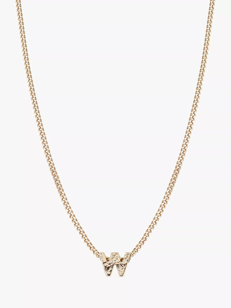 Tutti Textured Alphabet Pendant Necklace Gold 45cm