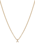 Tutti Textured Alphabet Pendant Necklace Gold 45cm