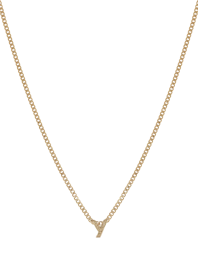 Tutti Textured Alphabet Pendant Necklace Gold 45cm