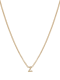 Tutti Textured Alphabet Pendant Necklace Gold 45cm