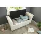 GFW Verona velvet storage ottoman in Oyster White 107x41x56cm, UK version