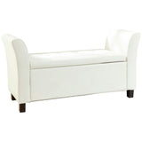 GFW Verona Window Faux Leather Seat Black Storage Ottoman