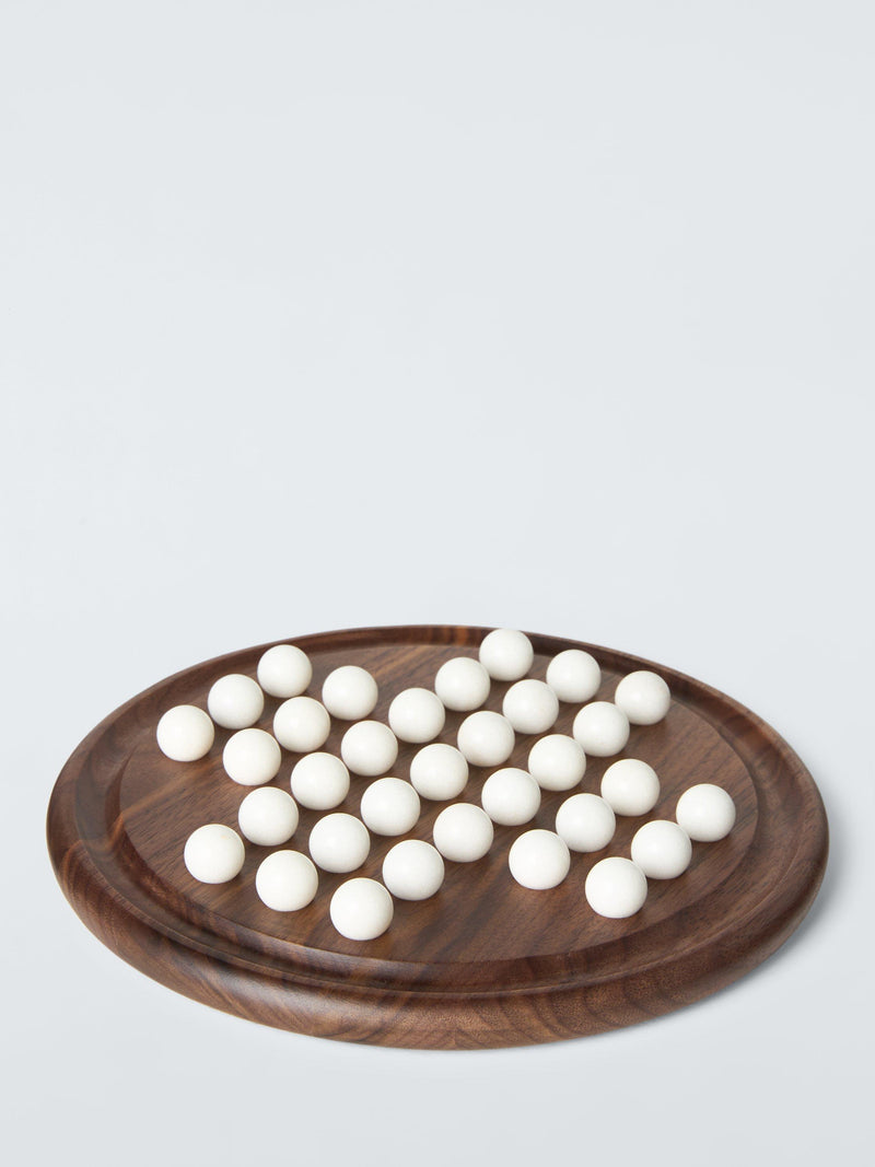 John Lewis Slow Living Walnut Wood and Marble Solitaire Board, UK version