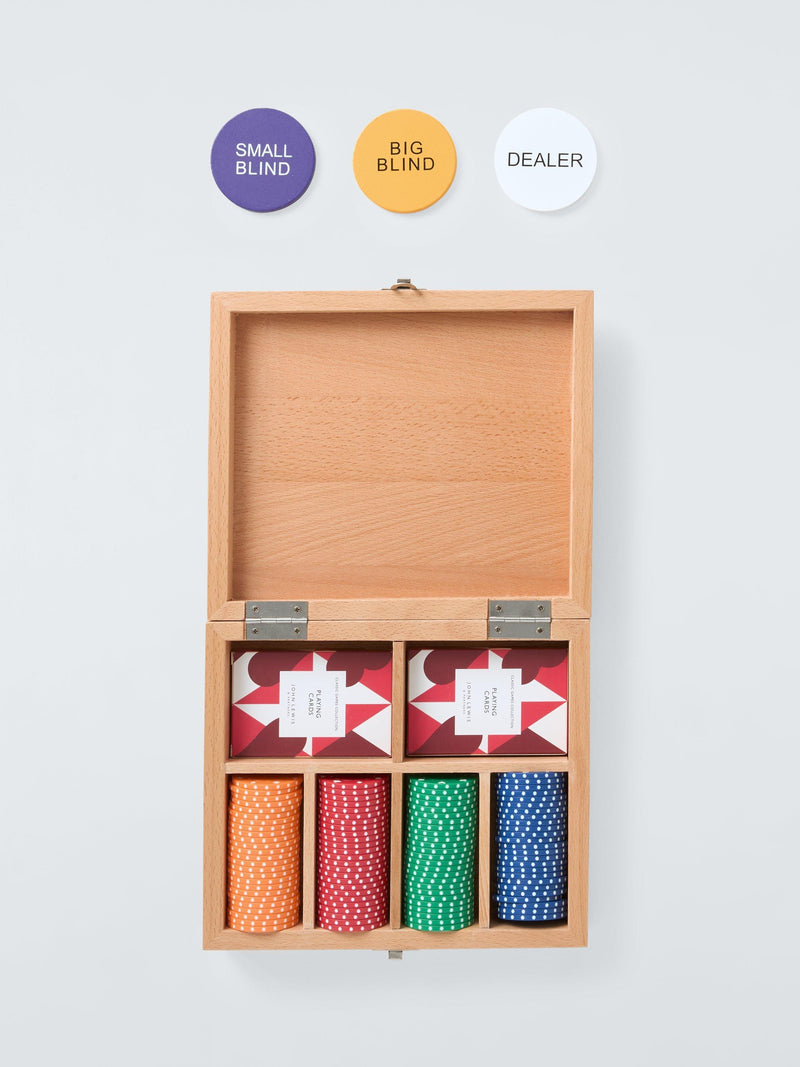 John Lewis Wood Poker Set 105 pieces - British product