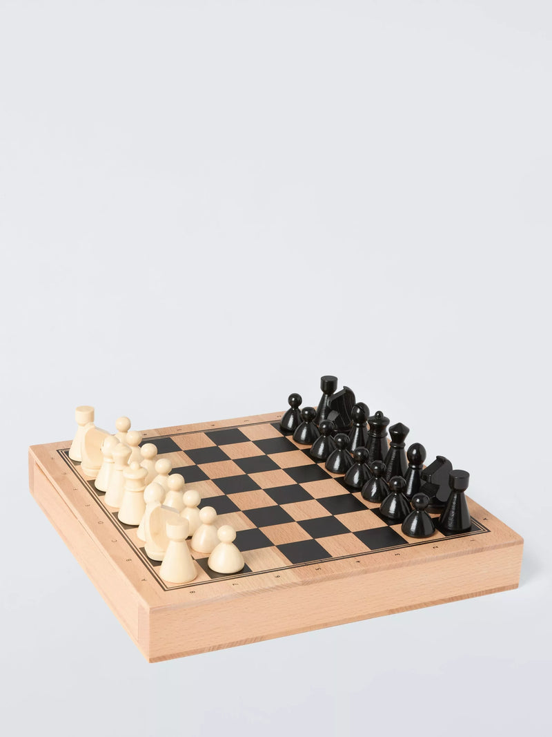 John Lewis wood chess and draughts set, UK version