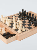 John Lewis wood chess and draughts set, UK version