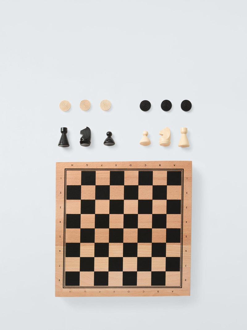 John Lewis wood chess and draughts set, UK version